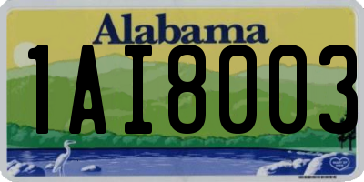 AL license plate 1AI8003