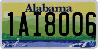 AL license plate 1AI8006