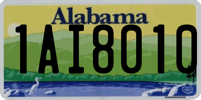 AL license plate 1AI8010