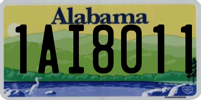 AL license plate 1AI8011