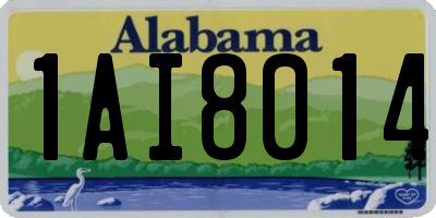 AL license plate 1AI8014