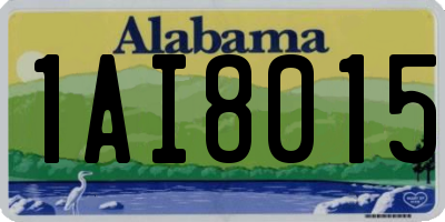 AL license plate 1AI8015