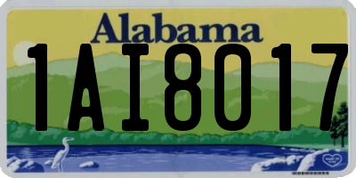 AL license plate 1AI8017
