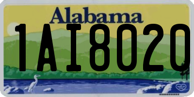 AL license plate 1AI8020