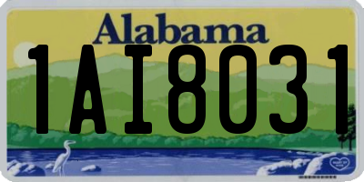 AL license plate 1AI8031