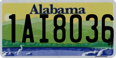 AL license plate 1AI8036