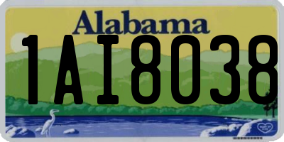 AL license plate 1AI8038