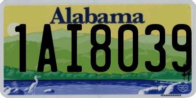 AL license plate 1AI8039