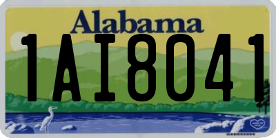 AL license plate 1AI8041