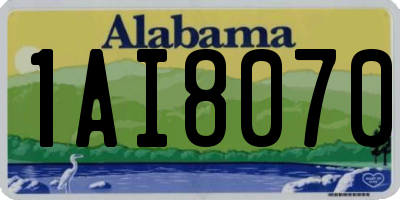 AL license plate 1AI8070