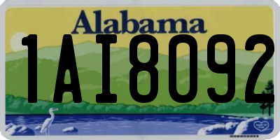 AL license plate 1AI8092