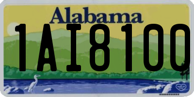 AL license plate 1AI8100