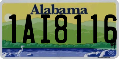 AL license plate 1AI8116