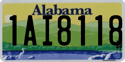 AL license plate 1AI8118