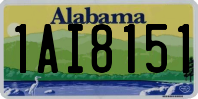 AL license plate 1AI8151