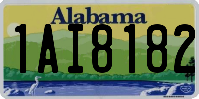 AL license plate 1AI8182
