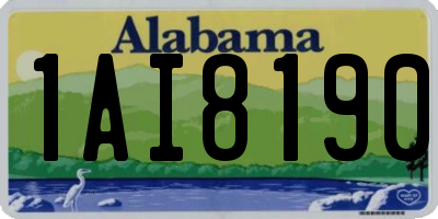AL license plate 1AI8190