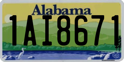 AL license plate 1AI8671