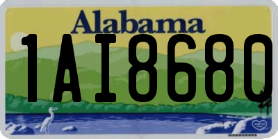 AL license plate 1AI8680