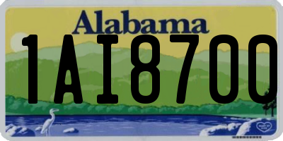 AL license plate 1AI8700