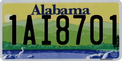 AL license plate 1AI8701