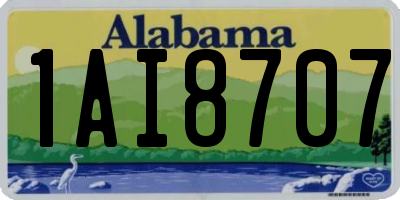 AL license plate 1AI8707