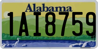 AL license plate 1AI8759