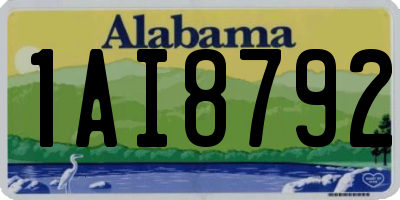 AL license plate 1AI8792