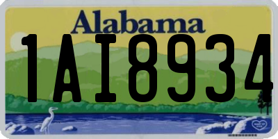 AL license plate 1AI8934