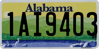 AL license plate 1AI9403