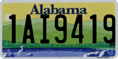 AL license plate 1AI9419