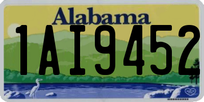 AL license plate 1AI9452