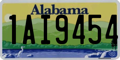 AL license plate 1AI9454