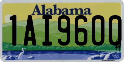 AL license plate 1AI9600
