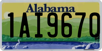 AL license plate 1AI9670