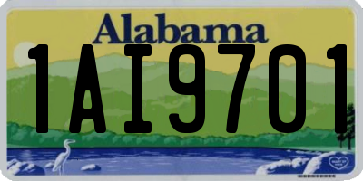 AL license plate 1AI9701