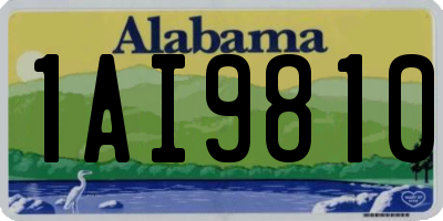 AL license plate 1AI9810