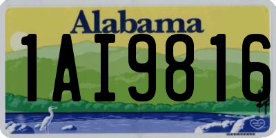 AL license plate 1AI9816