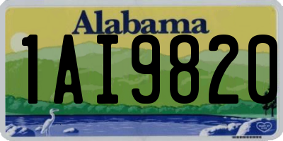 AL license plate 1AI9820
