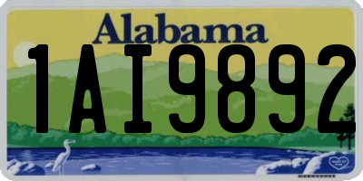 AL license plate 1AI9892