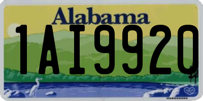AL license plate 1AI9920