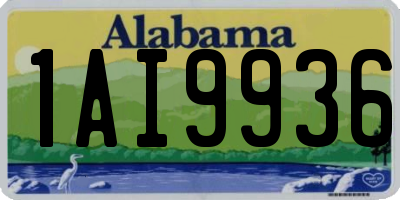 AL license plate 1AI9936