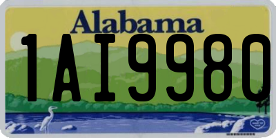 AL license plate 1AI9980