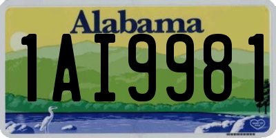 AL license plate 1AI9981