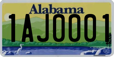 AL license plate 1AJ0001