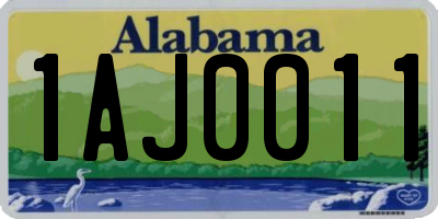AL license plate 1AJ0011