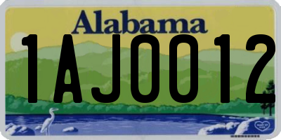 AL license plate 1AJ0012
