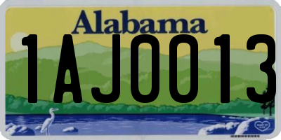 AL license plate 1AJ0013