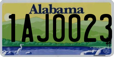 AL license plate 1AJ0023