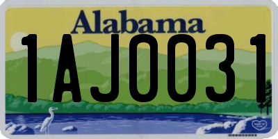 AL license plate 1AJ0031